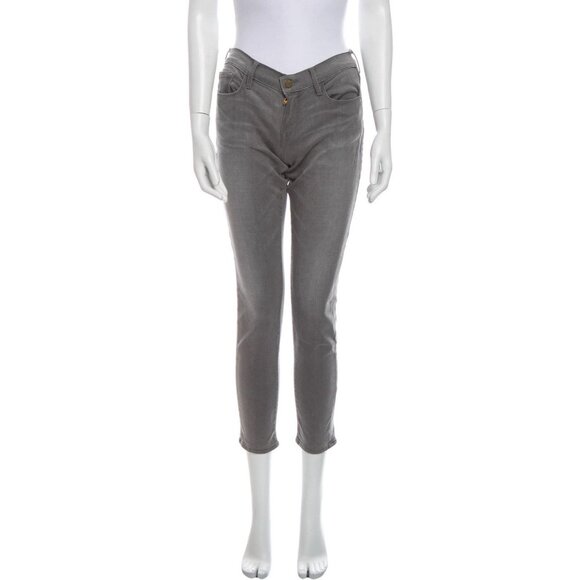 FRAME Denim Le Skinny de Jeanne Mid Rise Skinny Jeans Gray Sz 23/24 - Picture 1 of 5